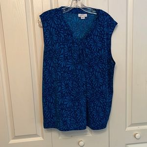 Jaclyn Smith Collection sleeveless blue print top